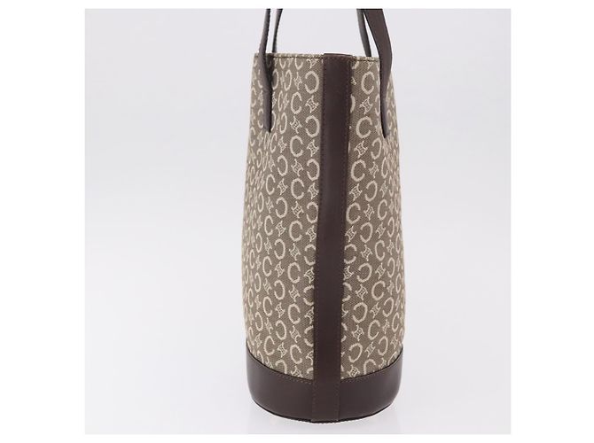 Céline Bolso Tote CELINE C Macadam Canvas Beige Oro Auth 187756 Dorado - vista 3