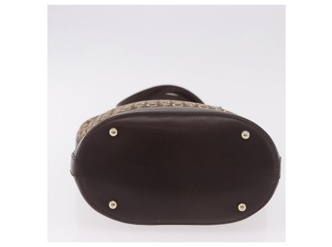 Céline Bolso Tote CELINE C Macadam Canvas Beige Oro Auth 187756 Dorado - vista 5