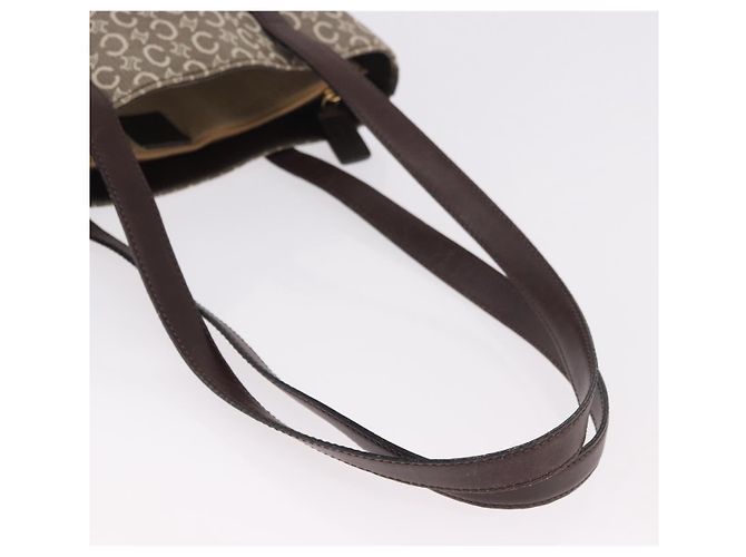 Céline Bolso Tote CELINE C Macadam Canvas Beige Oro Auth 187756 Dorado - vista 7