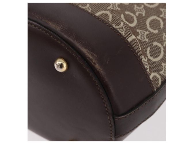 Céline Bolso Tote CELINE C Macadam Canvas Beige Oro Auth 187756 Dorado - vista 9