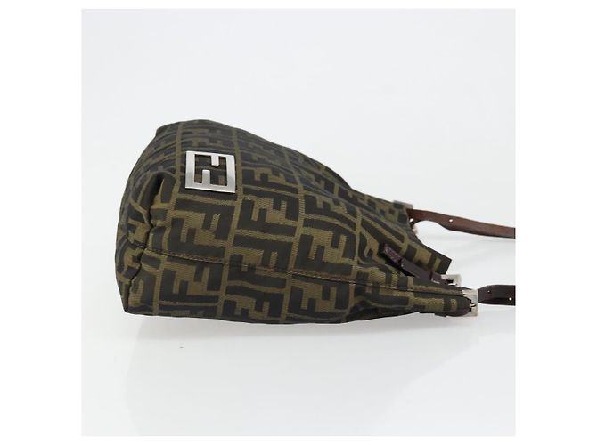 Borsa Tote FENDI Zucca Canvas Nero Marrone Auth 185908 - vista 3