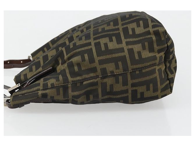 Borsa Tote FENDI Zucca Canvas Nero Marrone Auth 185908 - vista 4
