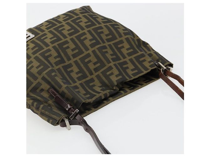 Borsa Tote FENDI Zucca Canvas Nero Marrone Auth 185908 - vista 6