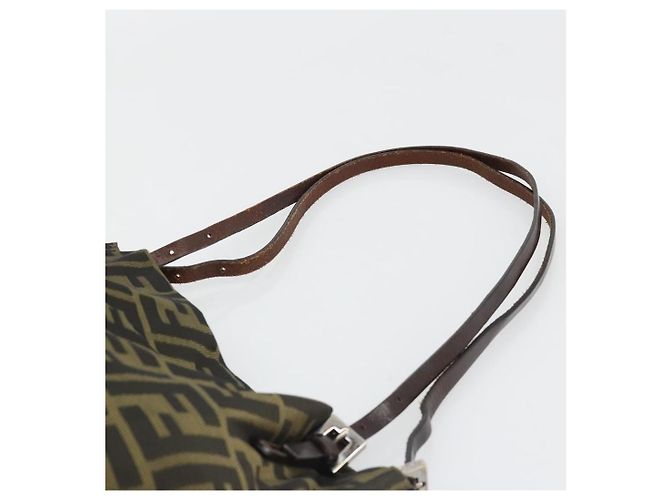 Borsa Tote FENDI Zucca Canvas Nero Marrone Auth 185908 - vista 8