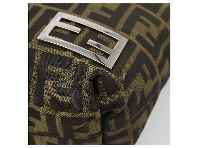 Borsa Tote FENDI Zucca Canvas Nero Marrone Auth 185908 - vista 9