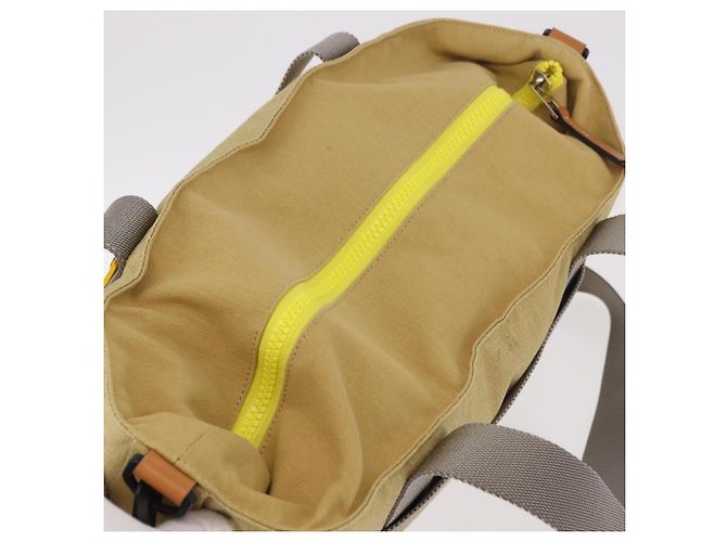 Borsa Tote LOEWE Loewe Nature Canvas 2way Beige Silver Auth 186333A Argento - vista 7