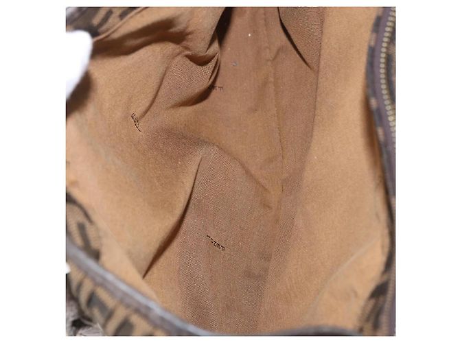 Bolso de Mano FENDI Zucca Canvas Negro Marrón Auténtico 186332 Castaño - vista 21