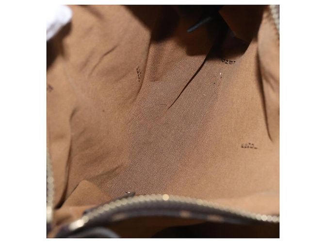 Bolso de Mano FENDI Zucca Canvas Negro Marrón Auténtico 186332 Castaño - vista 25