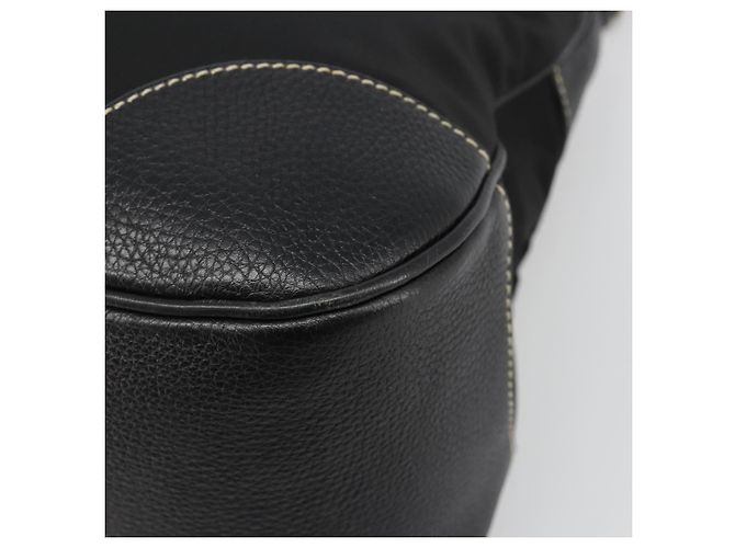 PRADA Schultertasche Nylon Leder Schwarz Silber Auth 179529A - Ansicht 15