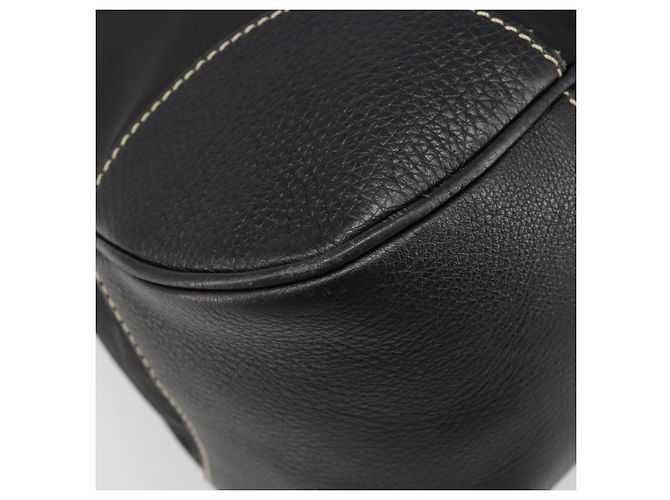 PRADA Schultertasche Nylon Leder Schwarz Silber Auth 179529A - Ansicht 16