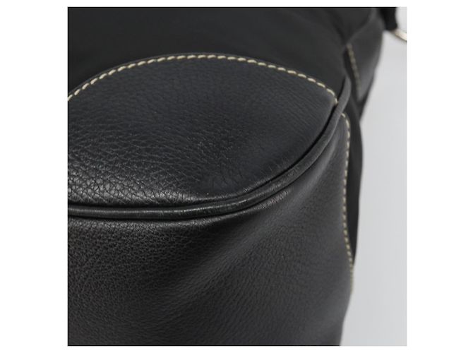 PRADA Schultertasche Nylon Leder Schwarz Silber Auth 179529A - Ansicht 17
