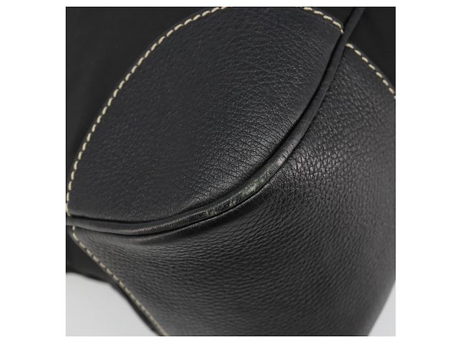 PRADA Schultertasche Nylon Leder Schwarz Silber Auth 179529A - Ansicht 9
