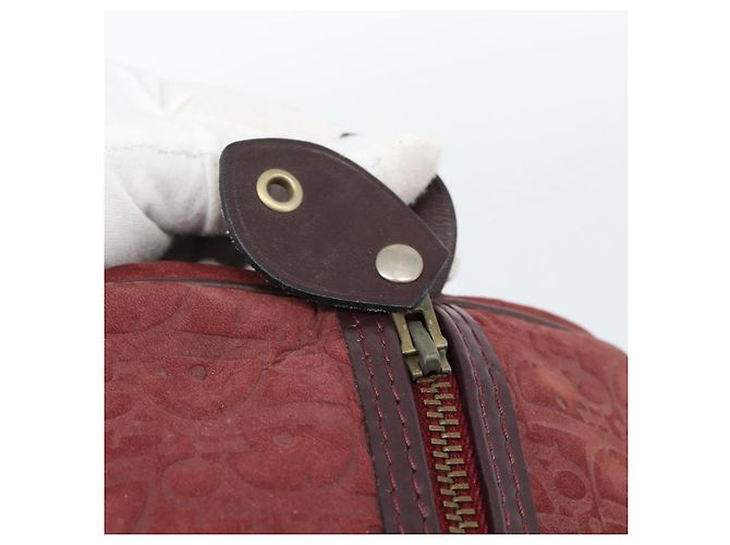 Borsa Boston Christian Dior Trotter Canvas Scamosciato Rosso Oro Autentica 186895 - vista 10
