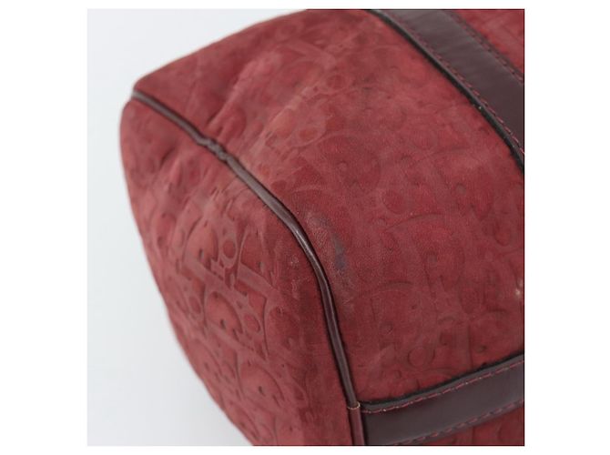 Borsa Boston Christian Dior Trotter Canvas Scamosciato Rosso Oro Autentica 186895 - vista 14