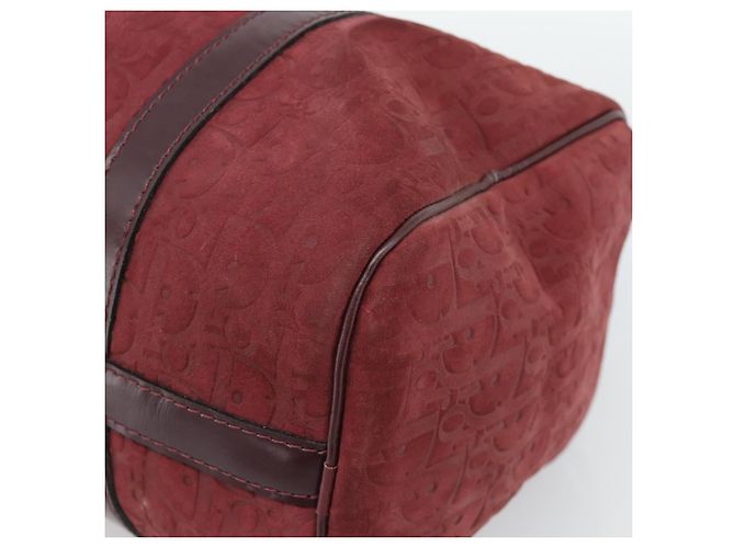 Borsa Boston Christian Dior Trotter Canvas Scamosciato Rosso Oro Autentica 186895 - vista 15
