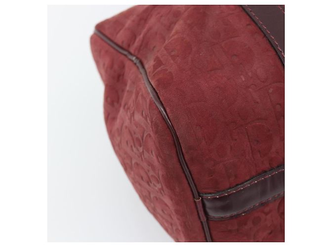Borsa Boston Christian Dior Trotter Canvas Scamosciato Rosso Oro Autentica 186895 - vista 16