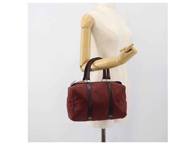 Borsa Boston Christian Dior Trotter Canvas Scamosciato Rosso Oro Autentica 186895 - vista 20