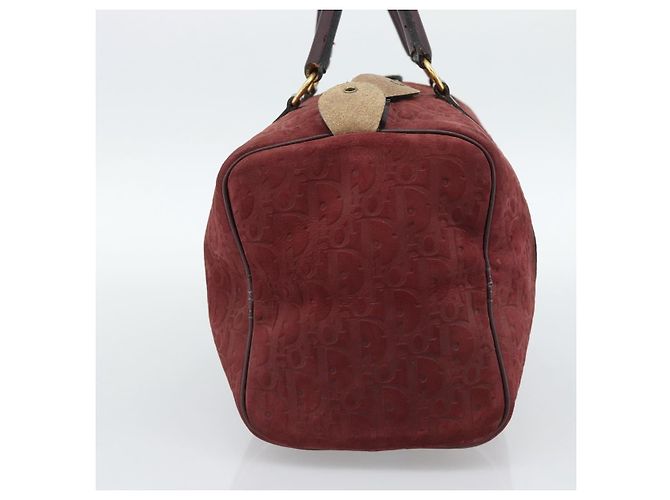 Borsa Boston Christian Dior Trotter Canvas Scamosciato Rosso Oro Autentica 186895 - vista 3