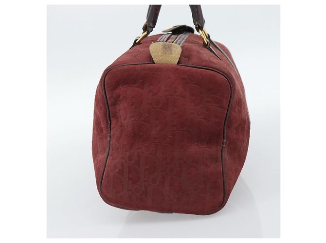Borsa Boston Christian Dior Trotter Canvas Scamosciato Rosso Oro Autentica 186895 - vista 4