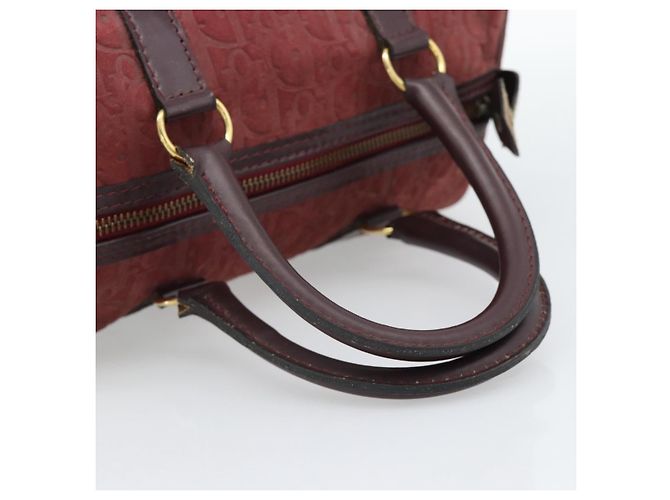 Borsa Boston Christian Dior Trotter Canvas Scamosciato Rosso Oro Autentica 186895 - vista 7