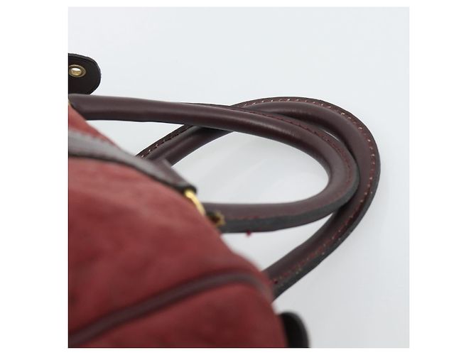 Borsa Boston Christian Dior Trotter Canvas Scamosciato Rosso Oro Autentica 186895 - vista 8