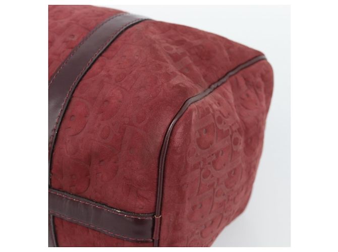 Borsa Boston Christian Dior Trotter Canvas Scamosciato Rosso Oro Autentica 186895 - vista 9