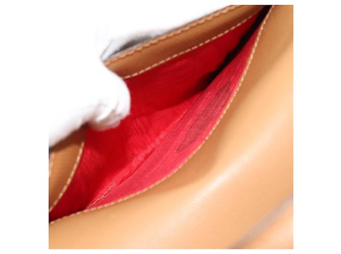 Céline Bolso CELINE de cuero 2way Beige Oro Auth 186265 Dorado - vista 11