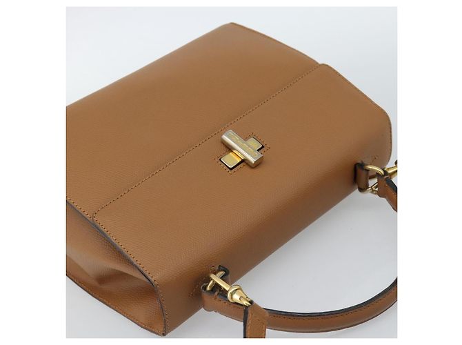 Céline Bolso CELINE de cuero 2way Beige Oro Auth 186265 Dorado - vista 6