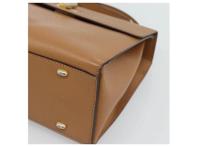 Céline Bolso CELINE de cuero 2way Beige Oro Auth 186265 Dorado - vista 9
