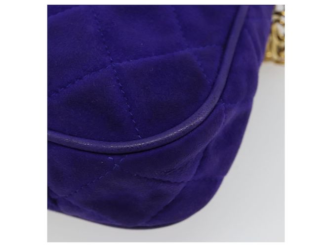 CHANEL Borsa a mano Matelasse con catena in scamosciato viola e oro CC Auth 185540A D'oro Porpora - vista 17