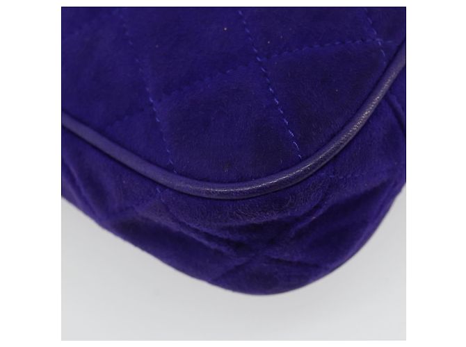 CHANEL Borsa a mano Matelasse con catena in scamosciato viola e oro CC Auth 185540A D'oro Porpora - vista 18