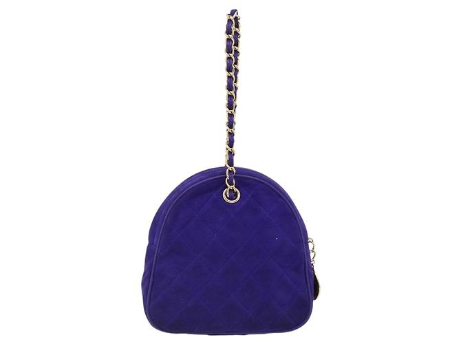 CHANEL Borsa a mano Matelasse con catena in scamosciato viola e oro CC Auth 185540A D'oro Porpora - vista 2