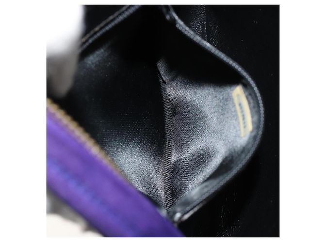 CHANEL Borsa a mano Matelasse con catena in scamosciato viola e oro CC Auth 185540A D'oro Porpora - vista 23
