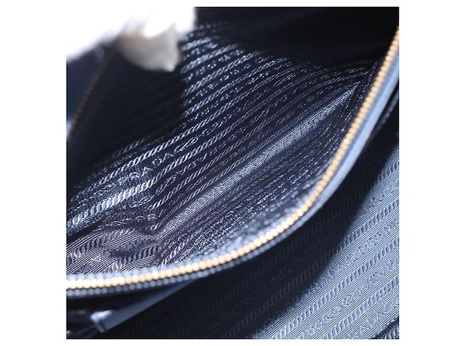 Borsa PRADA in pelle Saffiano 2way Blu Oro Auth 186202M D'oro - vista 23