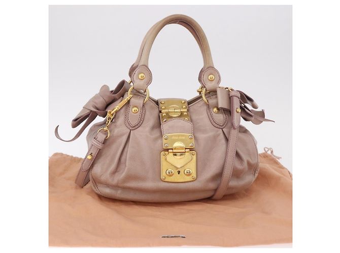 Borsa Miu Miu in pelle 2way Rosa Oro Auth 187497 D'oro - vista 12