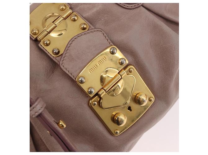 Borsa Miu Miu in pelle 2way Rosa Oro Auth 187497 D'oro - vista 19