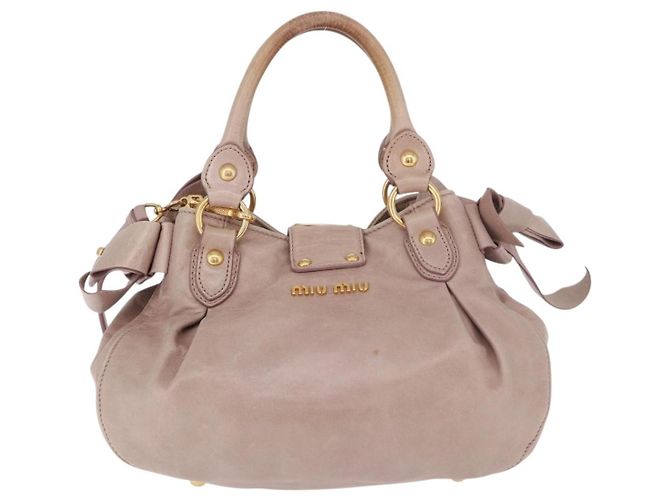 Borsa Miu Miu in pelle 2way Rosa Oro Auth 187497 D'oro - vista 2