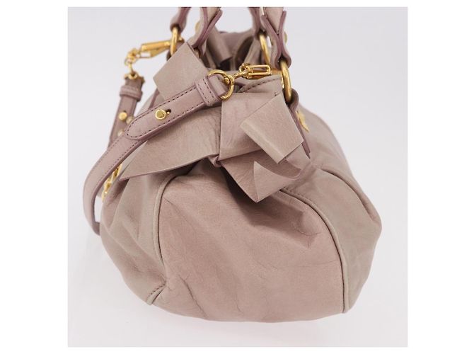 Borsa Miu Miu in pelle 2way Rosa Oro Auth 187497 D'oro - vista 3