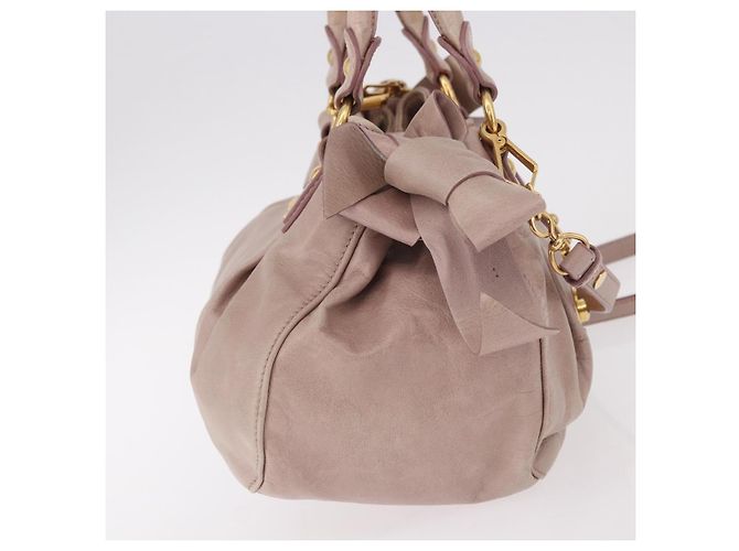 Borsa Miu Miu in pelle 2way Rosa Oro Auth 187497 D'oro - vista 4