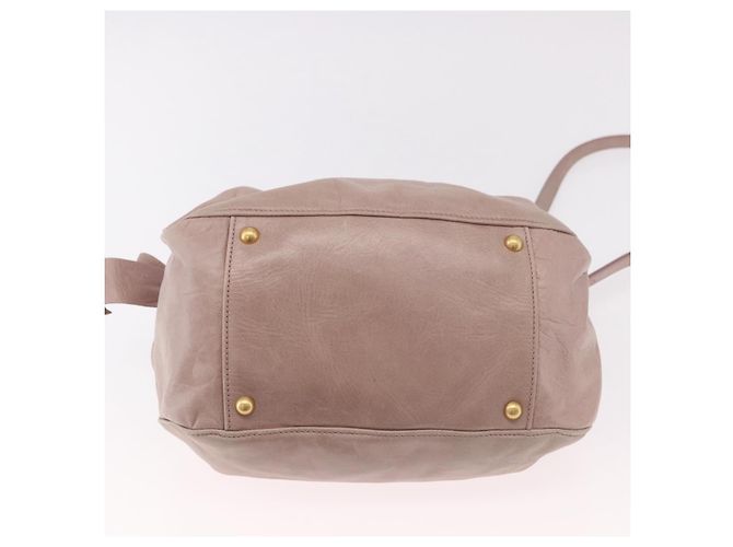Borsa Miu Miu in pelle 2way Rosa Oro Auth 187497 D'oro - vista 5