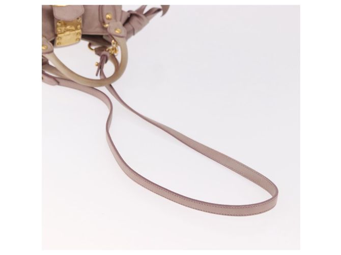 Borsa Miu Miu in pelle 2way Rosa Oro Auth 187497 D'oro - vista 9