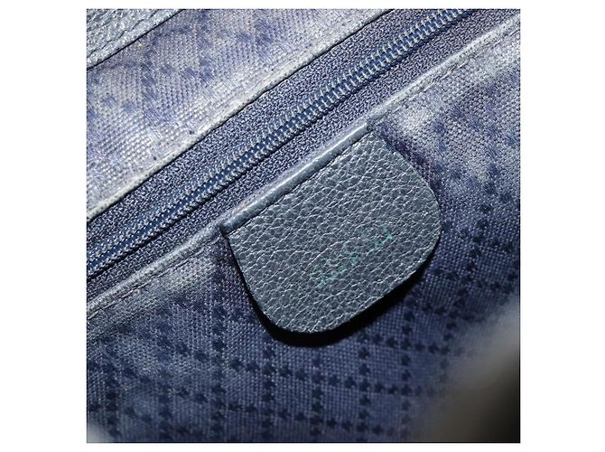 Mochila GUCCI Bamboo de ante azul marino y oro 003 2058 0016 Auth 183957 Dorado - vista 23