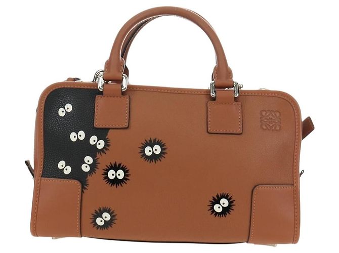 LOEWE Studio Ghibli My Neighbor Totoro Amazona 28 Leather 2way Auth 167413SM Marrone Argento - vista 13