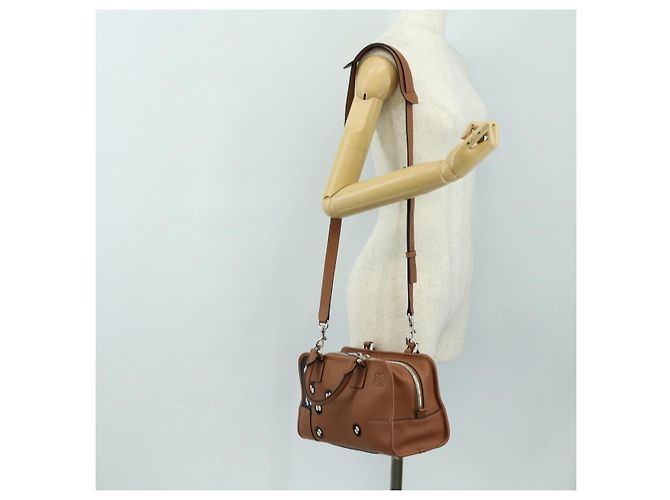 LOEWE Studio Ghibli My Neighbor Totoro Amazona 28 Leather 2way Auth 167413SM Marrone Argento - vista 31