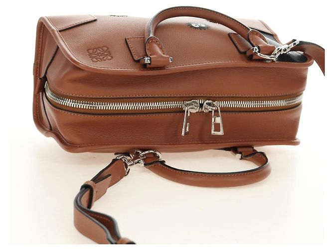 LOEWE Studio Ghibli My Neighbor Totoro Amazona 28 Leather 2way Auth 167413SM Marrone Argento - vista 6