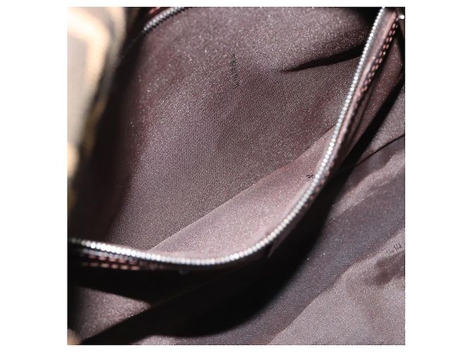 FENDI Borsa a Spalla Mamma Baguette in Tela Zucca Nero Marrone Autentica 187565SAV - vista 22
