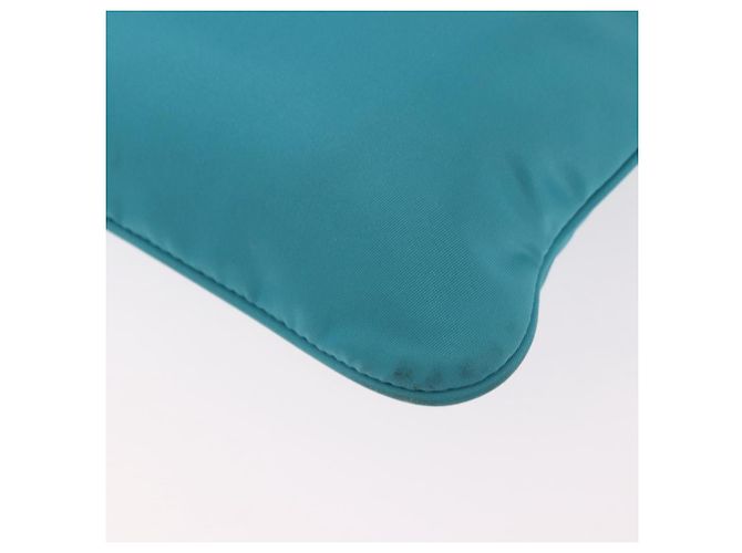 Borsa a tracolla PRADA Nylon Azzurro Chiaro Argento Auth 186844A Blu chiaro - vista 19
