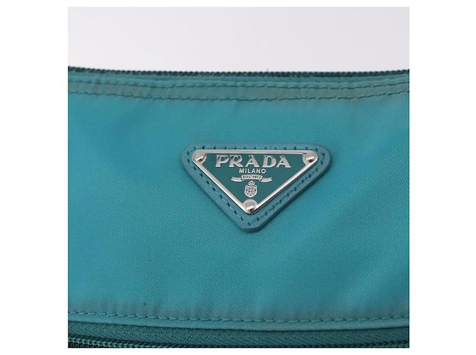 Borsa a tracolla PRADA Nylon Azzurro Chiaro Argento Auth 186844A Blu chiaro - vista 20