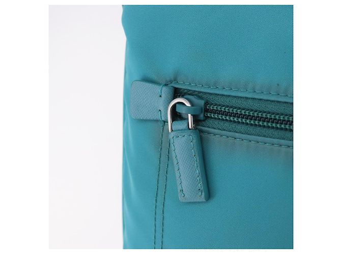 Borsa a tracolla PRADA Nylon Azzurro Chiaro Argento Auth 186844A Blu chiaro - vista 21