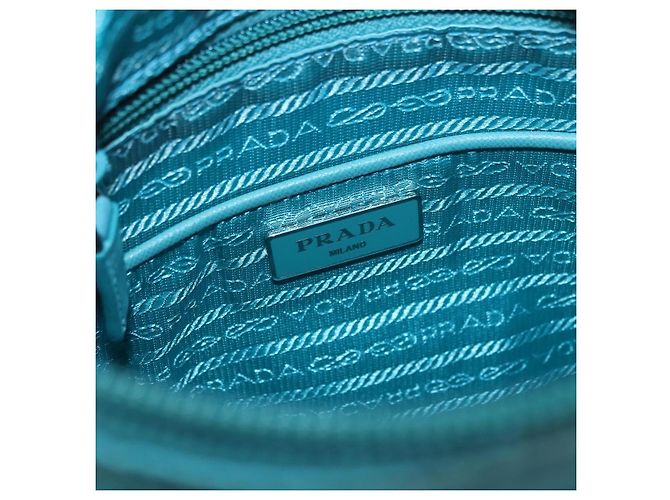 Borsa a tracolla PRADA Nylon Azzurro Chiaro Argento Auth 186844A Blu chiaro - vista 23
